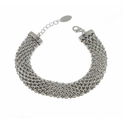 Silver chunky mesh clasp bracelet